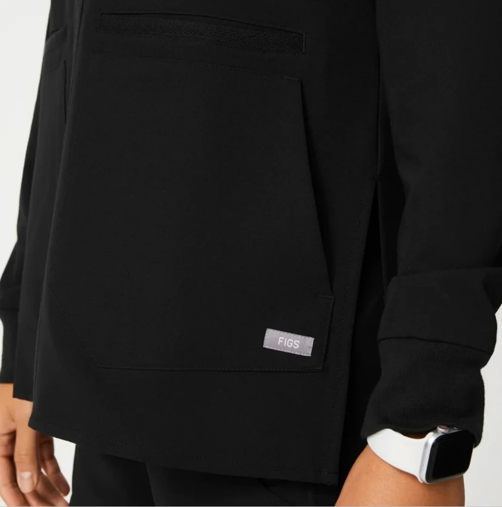 Figs Bellery Scrub Jacket zipped black S